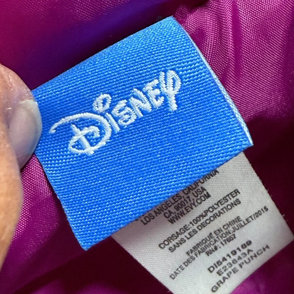 Disney Frozen Puffer Vest Girls 5 Multicolor Anna Elsa Olaf Graphic Print Zip Up